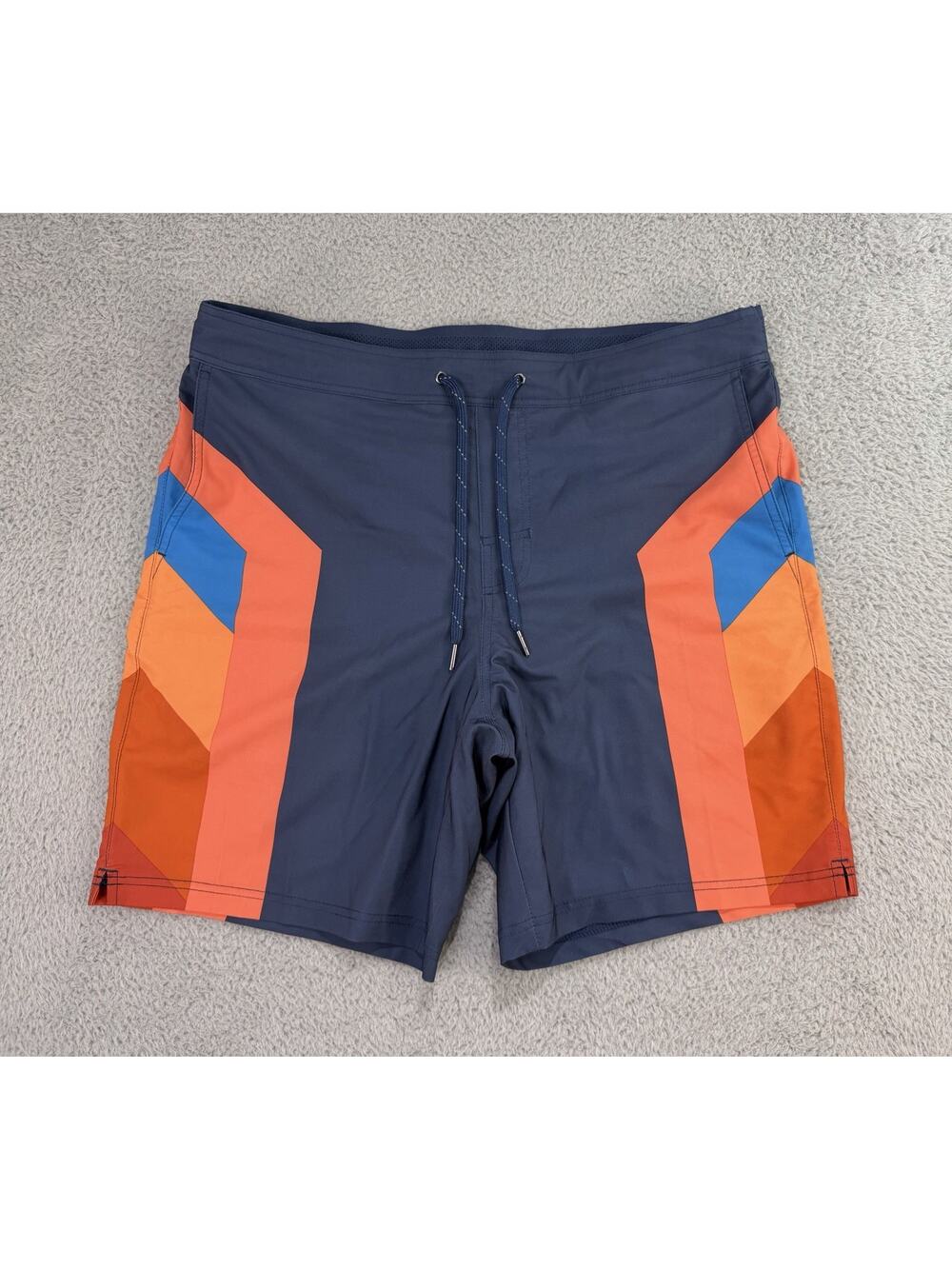 Fair Harbor Swim Trunks Mens XL Navy Blue Colorblock BreezeKnit Liner Beach